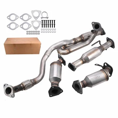 Fits 2009-2017 GMC Acadia 3.6L All Three Catalytic Converters Flex Pipe 4 PIECES Foto 1 de 4