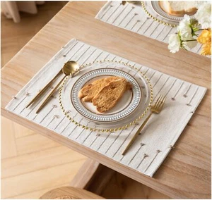 Placemats Set of 6 for Dining Table Décor Woven Cloth Place Mats for Farmhous... - Picture 1 of 6