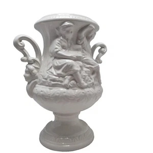 Keramik Vase groß weiß Ornamente Henkel - Bild 1 von 6