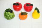 5 - Murano Style Blown Art Glass Fruit Lot of 5 Apples, Pears, Orange, Grapes
