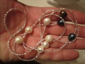 SPECTACULAR PEARL NECKLACE - 30 INCHES LONG - ALL GENUINE PEARLS - SC8 - Picture 1 of 4