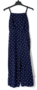 Old Navy Women's Cami Cropped Jumpsuit Navy with White Polka Dot - Size S - Picture 1 of 6