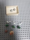 9 Ceramic clay Miniature Dollhouse animals hand painted-vintage