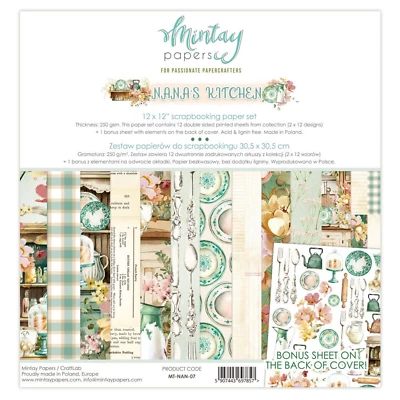 Mintay Nana's Kitchen 12" x 12" Scrapbooking Double Sided Floral Scrapbooking Foto 1 de 4