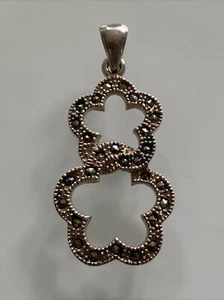 VIntage Magical Double Rounded Star Sterling Silver Charm Pendant Throat Chakra - Picture 1 of 5