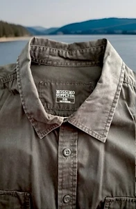 MOSSIMO SUPPLY MILITARY STYLE CASUAL BUTTON DOWN SHIRT FLINT-GREY MENS SIZE XXL - Picture 1 of 8