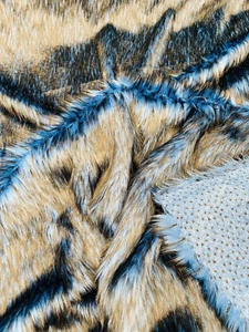 HUSKY - Long Pile Fabric Faux Fur Fabric By Yard, Husky Faux Fake 2 Tone Shaggy, - Picture 1 of 3