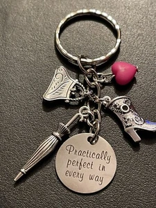 ❤️ MARY POPPINS 'Practically perfect in every way '  Key ring Bag charm gift bag - Picture 1 of 6