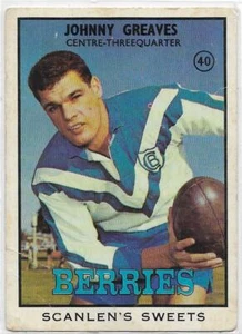 1968 B Nrl Rugby League Scanlens (40) Johnny GREAVES Bulldogs :: - Picture 1 of 2