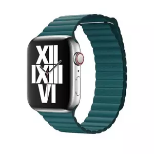 Genuine Apple Watch 44mm/45mm/46mm Leather Loop Band Strap Medium Peacock Green - Picture 1 of 7