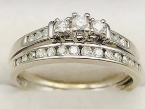 1/4CT Round Diamond Anniversary Engagement Wedding Ring 10K White Gold - 3.8 Grm - Picture 1 of 20