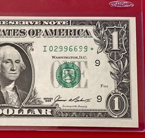 1985 STAR NOTE $1 DOLLAR BILL ( MINNEAPOLIS I ) UNCIRCULATED