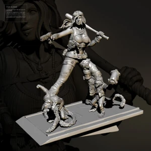 75mm Gorilla and female hunter Unpainted Model Kits Unassembled YUFAN Garage Kit - Picture 1 of 4