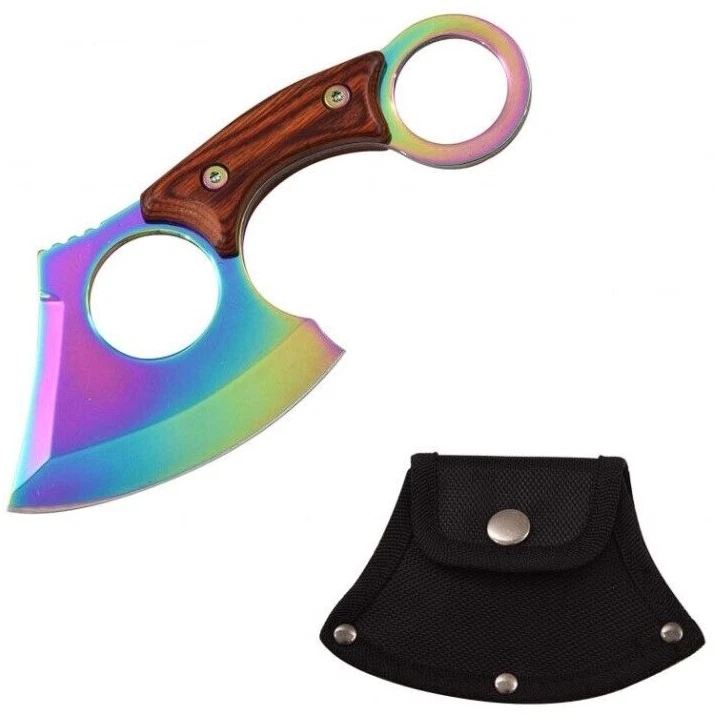 Rainbow  Straight Edge Fixed Blade Cleaver Hunting Axe - Image 1 of 1