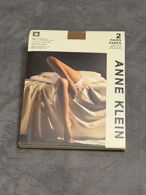 Medias transparentes pulidas para mujer Anne Klein 2 pares - talla pequeña nude - parte superior de control Foto 1 de 4