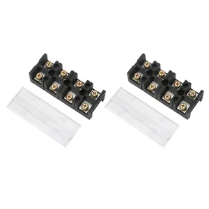 Power System Terminal Block 2 Pcs Dual Row Barrier Strip 60A 600V Durable - Bild 1 von 10