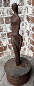 Nouveau Modernist Art Statue Cast Nude Sculpture 16” Tall - Picture 1 of 15