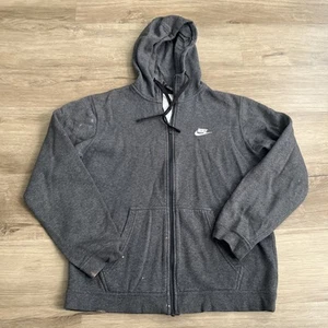 Nike Sportswear Full Zip Club Hoodie Fleece Gray Men Size Medium 804389-071 - Picture 1 of 10