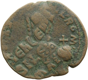 048. Byzantine Bronze Coin. ROMANUS I, AE-Follis. Constantinople. aVF - Picture 1 of 2