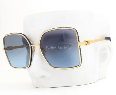 Chanel Sunglasses ch4288Q 125/S2 Shiny Gold Dark Blue Denim Gradient with Case - Image 1 of 4
