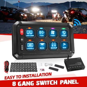RGB 8 Gang Wireless Switch Panel for UTV ATV Accessories Can-Am Polaris RZR X3 - Picture 1 of 20