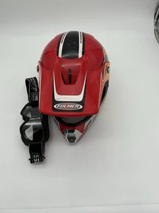 Fulmer Af C1 After Burner Youth Small Racing Helmet Red With Flames Flaws - Picture 1 of 13