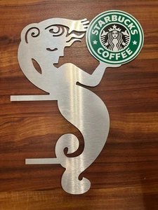 Starbucks Mermaid Sign With Logo 18” Metal And Plastic Awesome! - Picture 1 of 2