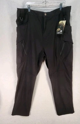 Calça tática masculina equipamento externo 4X preta carga caminhada utilitário elástico - Imagem 1 de 4