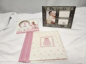 Baby Girl Gift Pack: Gibson Scrapbook Memory Keeper, Pewter Frame,Month Stickers - Picture 1 of 13