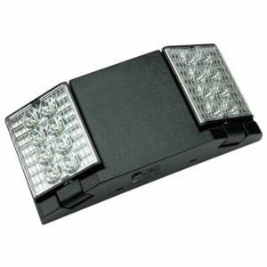 Exitronix Black 2 Head LED Emergency Light Fixture 120-277V w/ Battery Backup - Picture 1 of 3
