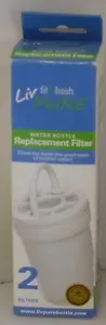LIV Pure Fit & FRESH Botella Agua REPUESTO Filtro Paquete de 2 Reduce Cloro - Imagen 1 de 3
