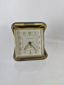 Reloj despertador de viaje plegable luminoso de cuerda vintage Phinney-Walker - Alemania - Imagen 1 de 10