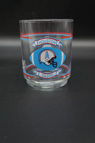 Vintage Houston Oilers Drinking Glass Cup Tumbler NFL Football 8oz Shell Oil Cover