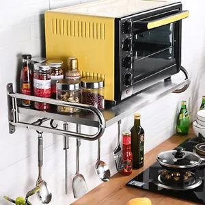 UK Wall-Mounted Microwave Oven Rack Stand Kitchen Office Pantry Organizer Shelf! - Picture 1 of 14