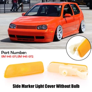 2x Front Bumper Side Marker Turn Signal Light Lamp Cover for VW GOLF JETTA MK4 - Picture 1 of 8