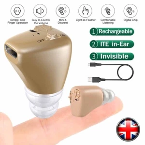 Rechargeable Digital Hearing Aid Invisible In-Ear Enhancer Sound Voice Amplifier - Picture 1 of 17