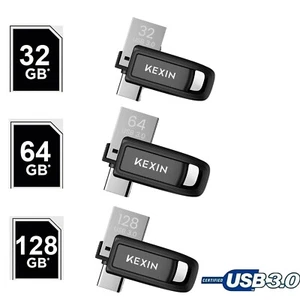 USB C Flash Drive 32GB 64GB 128GB Dual 2-in-1 OTG Type C 3.0 Swivel Thumb Drives - Picture 1 of 11