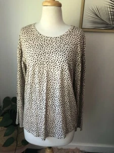 Witchery Ladies Cream & Black Animal Print Casual Long Sleeve Top Size Small - Picture 1 of 11