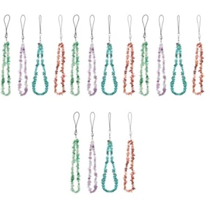 Set of 4 Chain Beaded Phone Wrist Strap Case Charms - Zdjęcie 1 z 12