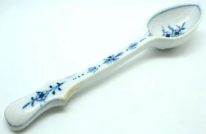 "Herramienta de cocina vintage cebolla Meissen azul blanca porcelana cuchara grande de porcelana 10" - Imagen 1 de 8