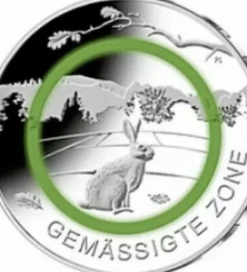 Moneda de Alemania 5€ 2019 zona templada moderada anillo polímero verde elige lett - Imagen 1 de 3