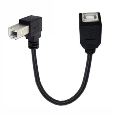 USB 2.0 B Type Male to Female Down-Angle Printer Extension Cable 0.2m - Image 1 of 4