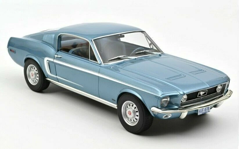 FORD MUSTANG GT 1968 LIGHT BLUE METALLIC 1 12 122703 NOREV