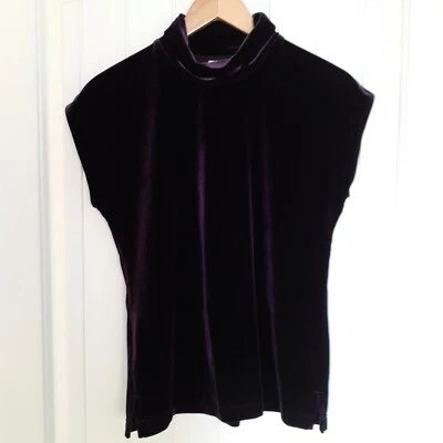 Chico's Women's Velvet Sleeveless Turtleneck Top Purple Size 1/Size M - Image 1 of 4