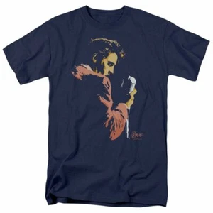 Elvis Presley Early Elvis T Shirt Mens Licensed The King Tee Navy - Picture 1 of 2