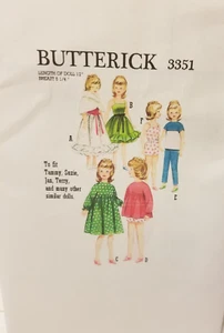 Reproduction of Vintage Pattern Butterick 3351 - 12" Tammy Clothes NIP/Uncut - Picture 1 of 2