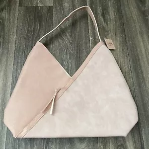 Neu Ulta Faux Rouge Tragetasche aus mauvem Leder und Wildleder mit Etikett - Bild 1 von 5