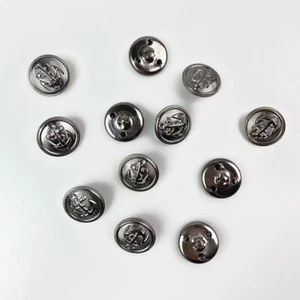 12pcs Anchor Pattern Shank Button Sewing 22mm Hematite Black Rivet Clothing DIY - Picture 1 of 1