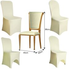 Time to Sparkle Arched/Flat Front Chair Covers Stretch Silps Covers Party -Ivory