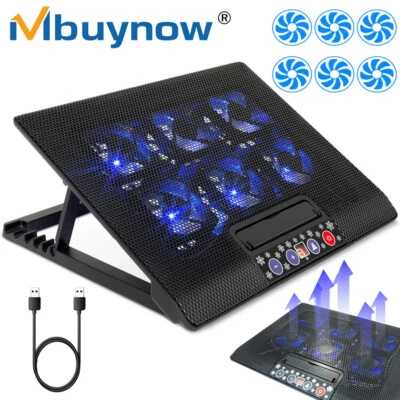 NOTEBOOK LAPTOP KÜHLER COOLER KÜHLPAD STÄNDER 6x LED LÜFTER | Für 12-17 ZOLL - Bild 1 von 4